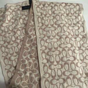 Coach Beige and Cream Scarf